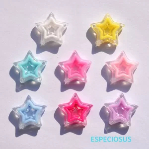 multi color cute pentagram beads bracelet spacer acrylic hollow star charms necklace making departments diy jewelry accessories