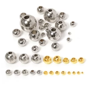 100pcs 3 10mm stainless steel beads for jewelry making loose spacer beads ball hole 1.2 5mm for bracelets jewelry components diy