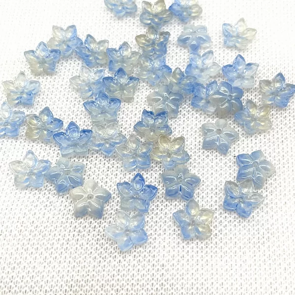 30pcs12mm sharp corner five petal flower lampwork beads caps glass spacer beads for jewelry making diy accessories hairpin