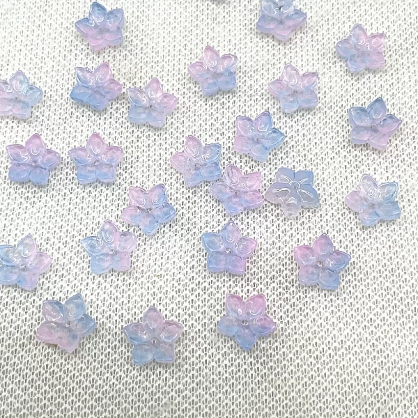 30pcs12mm sharp corner five petal flower lampwork beads caps glass spacer beads for jewelry making diy accessories hairpin