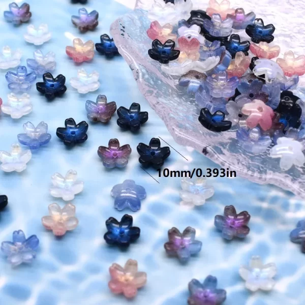 30pcs 10mm mix color cherry blossom bead czech glass loose beads for jwelry making diy accessories handmade