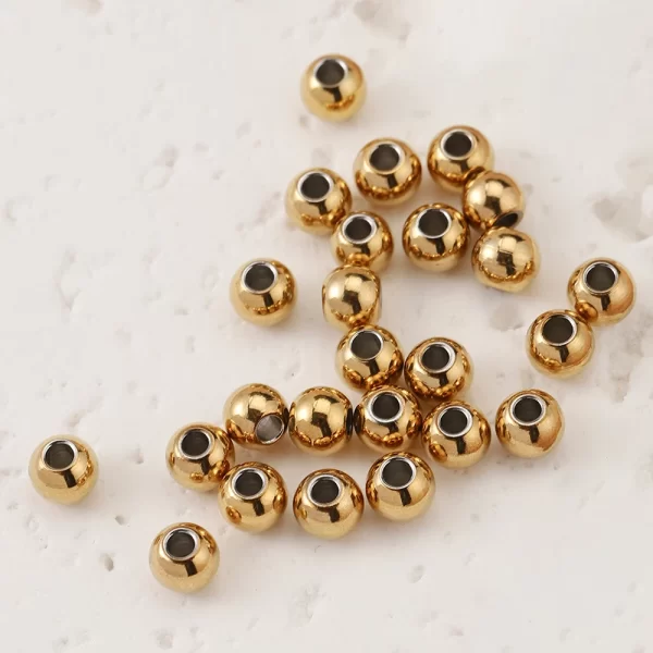 100pcs 3 10mm stainless steel beads for jewelry making loose spacer beads ball hole 1.2 5mm for bracelets jewelry components diy