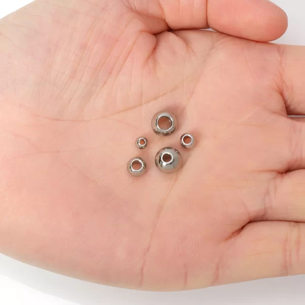 100pcs 3 10mm stainless steel beads for jewelry making loose spacer beads ball hole 1.2 5mm for bracelets jewelry components diy