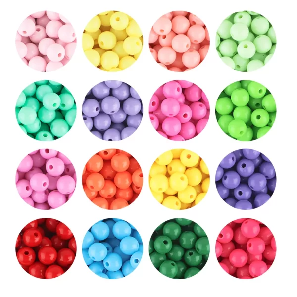 6 16mm 20 200pcs/lot multicolour acrylic round beads handcraft spacer bead for jewelry making diy bracelet necklace accessories