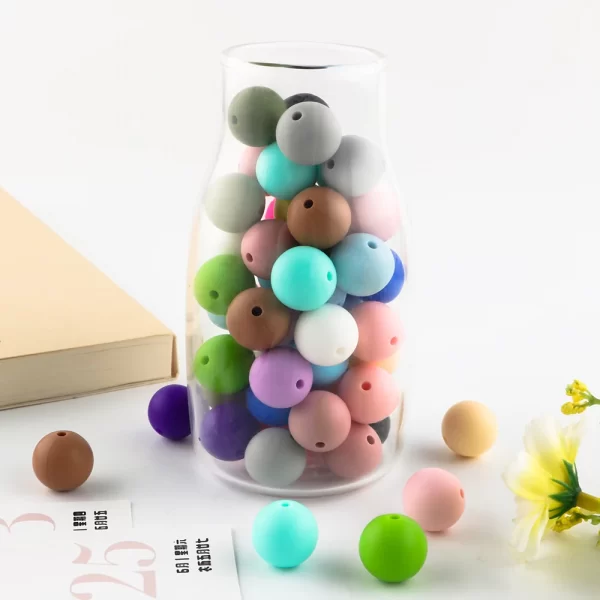 50pcs 9/12/15mm round silicone beads bulk silicone spacer bead for making bracelets diy bracelets necklaces jewelry accessories