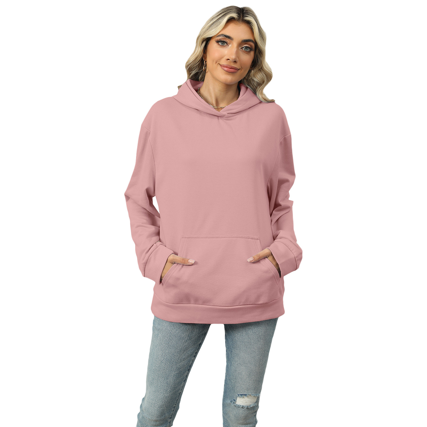 Casual Hooded Pocket Sweatshirt Women-3 Casual Hooded Pocket Sweatshirt Women-3