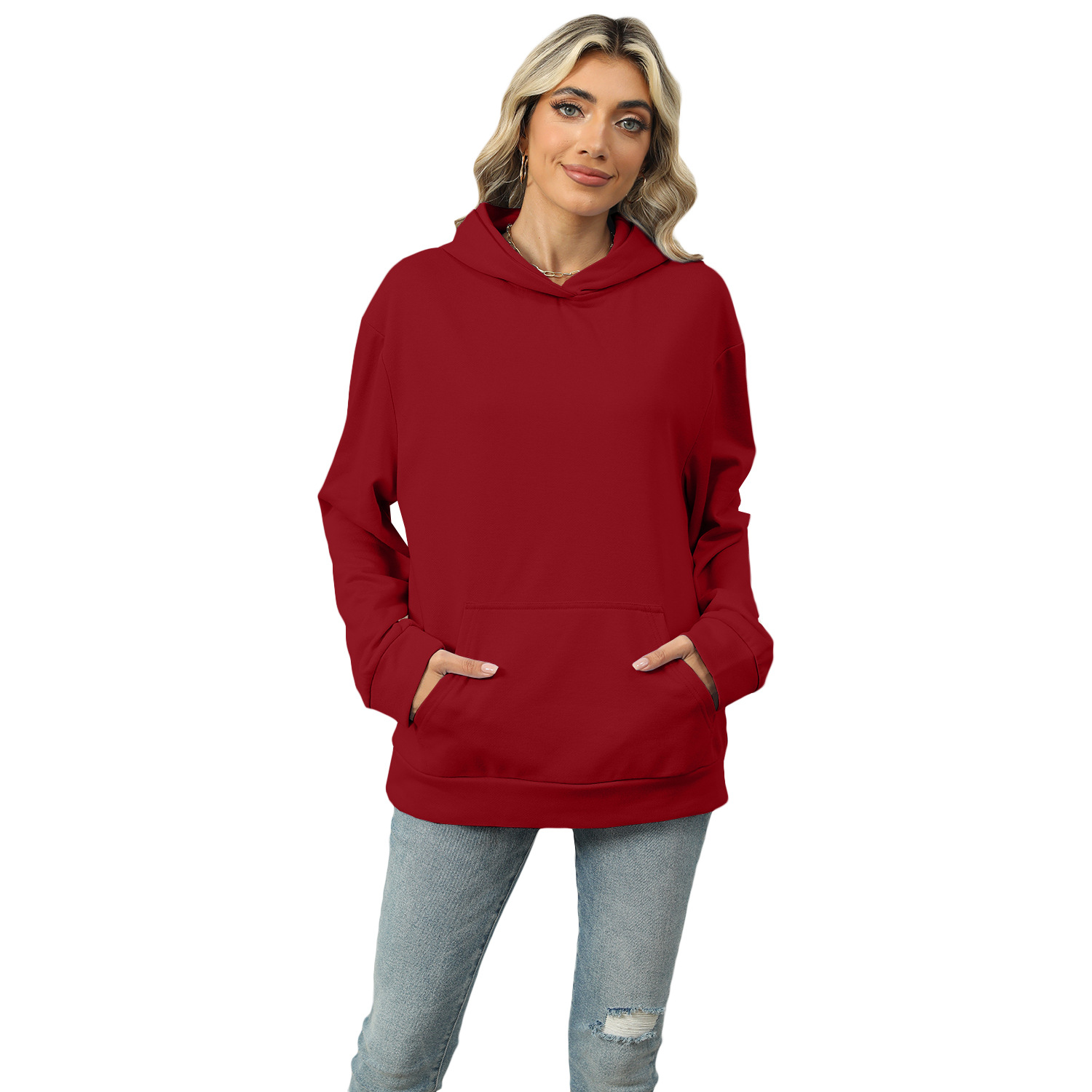 Casual Hooded Pocket Sweatshirt Women-4 Casual Hooded Pocket Sweatshirt Women-4