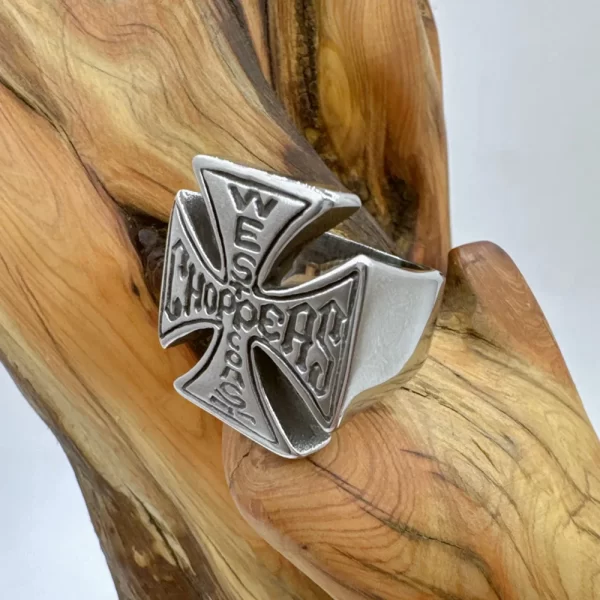 Cross Ring 316L Stainless Steel Jewelry Biker Punk Men Fashion Motorcycle Ring - Image 3
