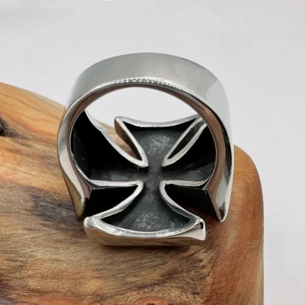 Cross Ring 316L Stainless Steel Jewelry Biker Punk Men Fashion Motorcycle Ring - Image 6
