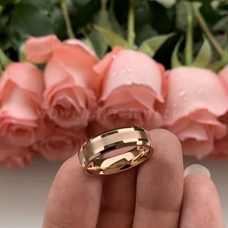 6mm 8mm Fashion Jewlery Men Women Couple Wedding Band Trendy Tungsten Carbide Ring Record Name Date Brushed Finish-3