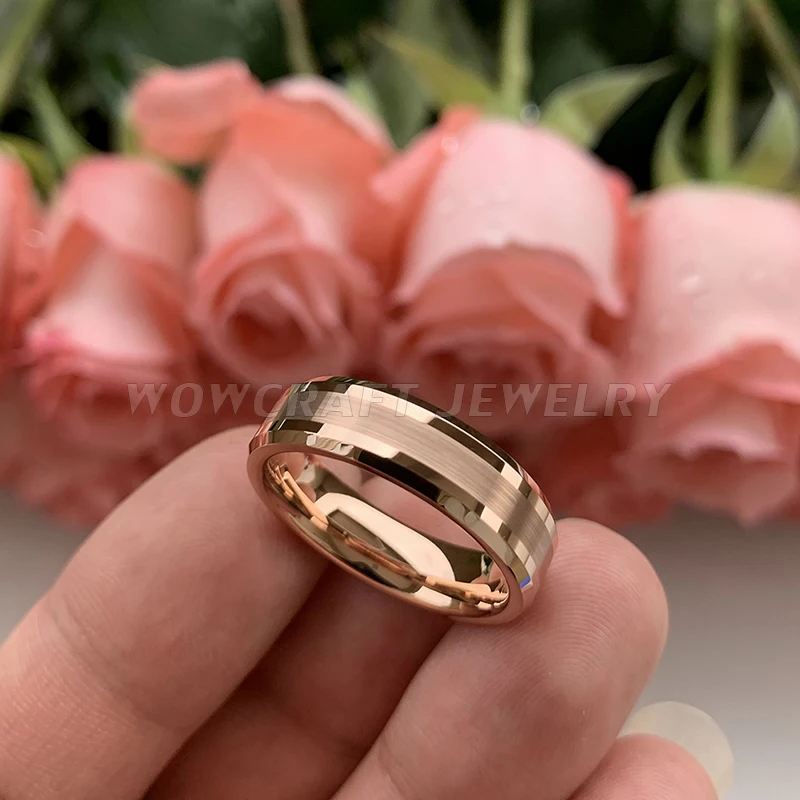 6mm 8mm Fashion Jewlery Men Women Couple Wedding Band Trendy Tungsten Carbide Ring Record Name Date Brushed Finish-1