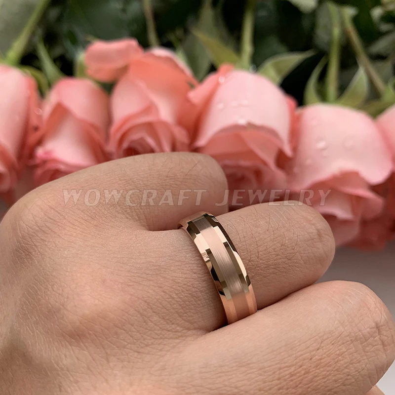 6mm 8mm Fashion Jewlery Men Women Couple Wedding Band Trendy Tungsten Carbide Ring Record Name Date Brushed Finish-4