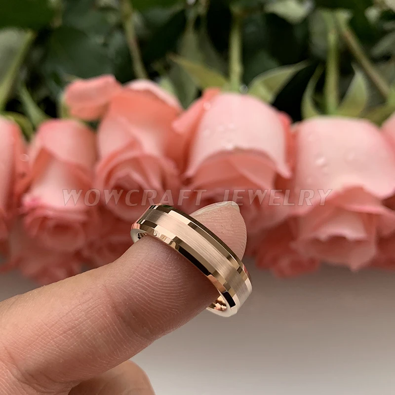 6mm 8mm Fashion Jewlery Men Women Couple Wedding Band Trendy Tungsten Carbide Ring Record Name Date Brushed Finish-2