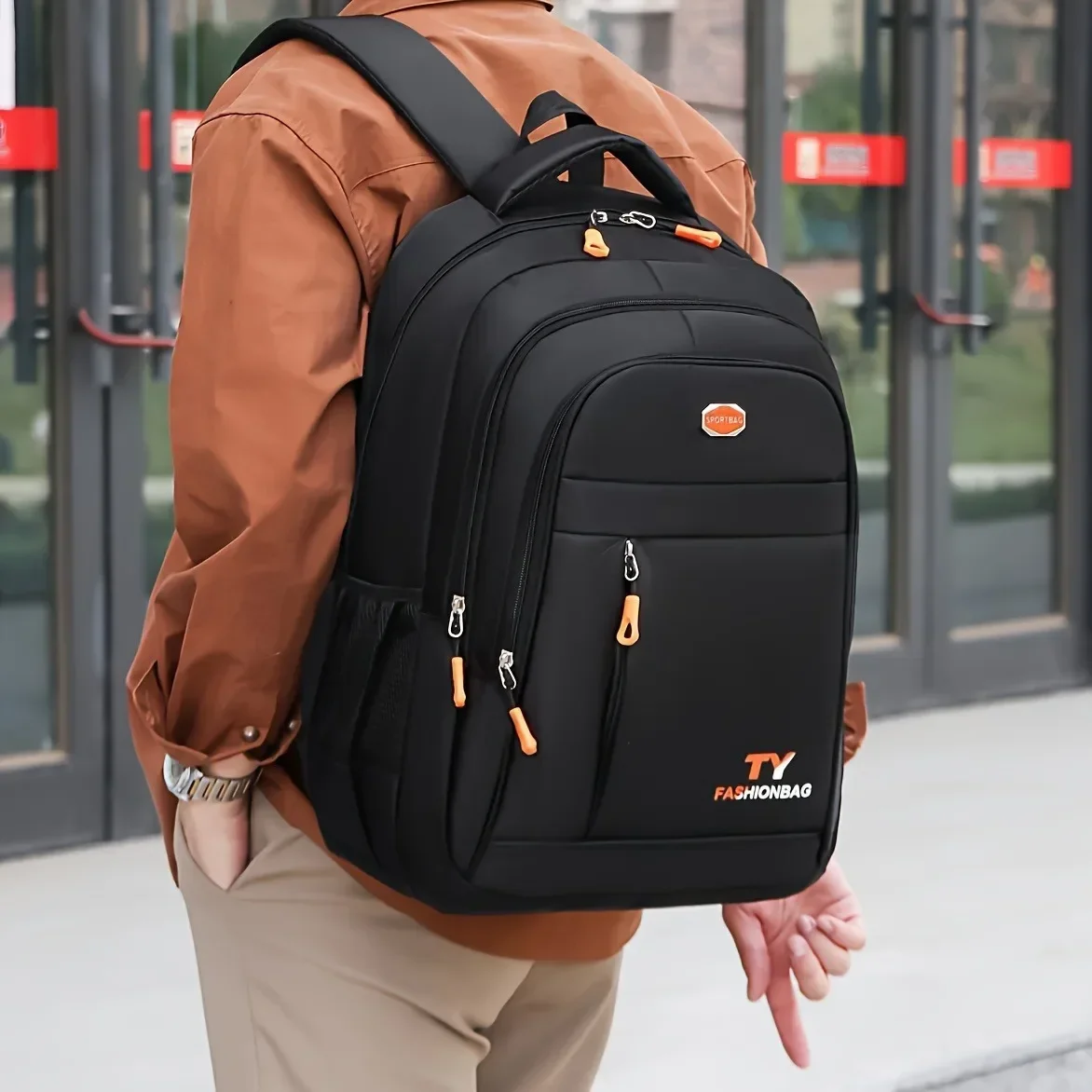 1 Pc Men's Backpack, Large Capacity Waterproof Casual Backpack,Adjustable Computer Backpack-1