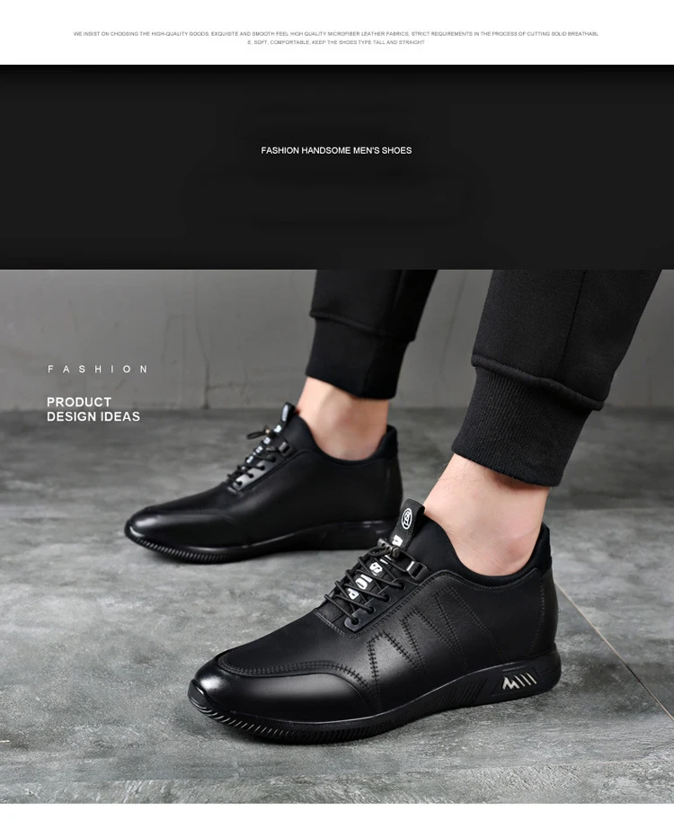 Sneakers Heightening Shoes Men's Formal Shoes 6/8CM Height Increase Shoes Leather Shoes Man Daily Life Height Increasing Shoes-9