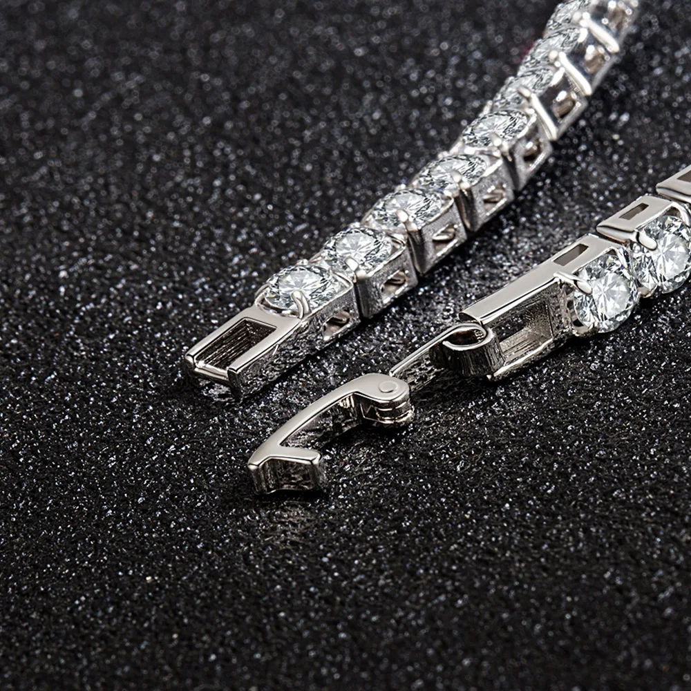 Lihong S925 Sterling Silver Bracelet Zirconia Tennis Ball Women Fashion Simple Engagement Wedding Charm Jewelry 4mm 16-20cm-7