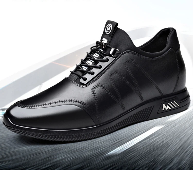 Sneakers Heightening Shoes Men's Formal Shoes 6/8CM Height Increase Shoes Leather Shoes Man Daily Life Height Increasing Shoes-3
