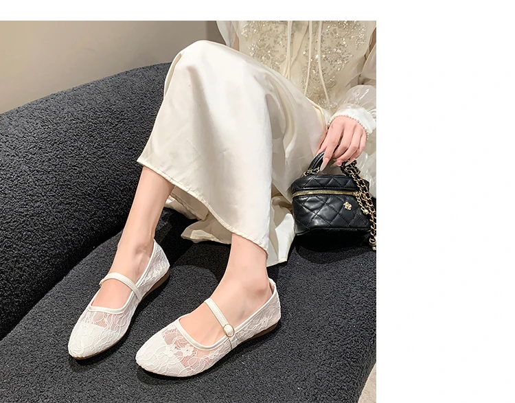 2024 New Women Flats Shoes Summer Ballet Flats Fashion Bow Women Shoes Slip on Sweet Hollow Flat Shoes Female Zapatos De Mujer-16