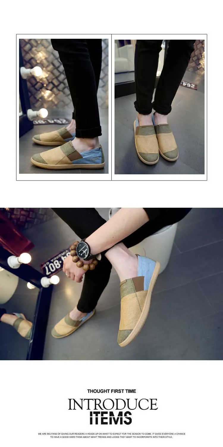 Fisherman's Shoes Fashion Flat Canvas Sneakers Slip On Men's Espadrilles Walking Casual Shoes For Men Loafers Summer-5