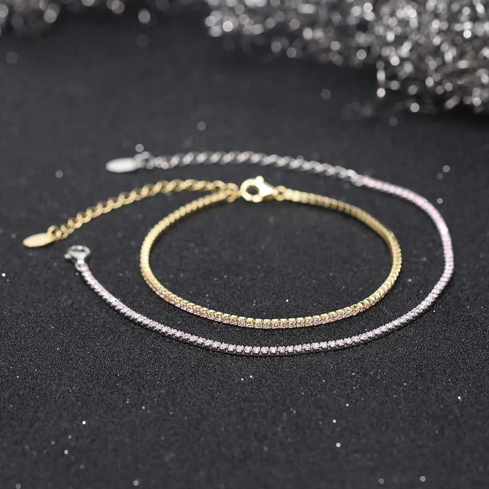 ORSA JEWELS Fashion Tennis Bracelet 925 Sterling Silver Multicolour Zircon Tennis Chain Bracelet for Women Party Jewelry SB190-11