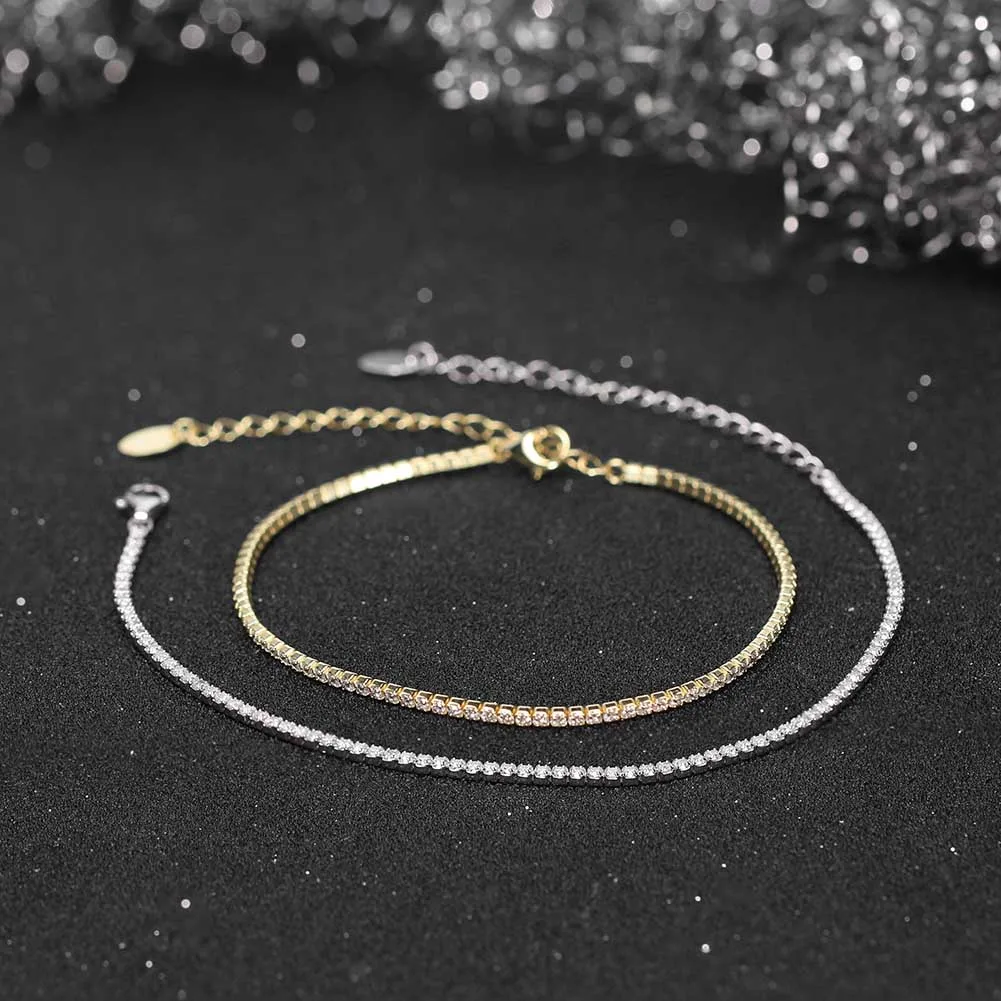 ORSA JEWELS Fashion Tennis Bracelet 925 Sterling Silver Multicolour Zircon Tennis Chain Bracelet for Women Party Jewelry SB190-9