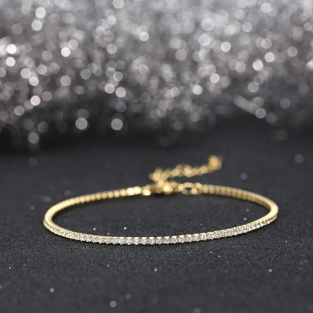 ORSA JEWELS Fashion Tennis Bracelet 925 Sterling Silver Multicolour Zircon Tennis Chain Bracelet for Women Party Jewelry SB190-12
