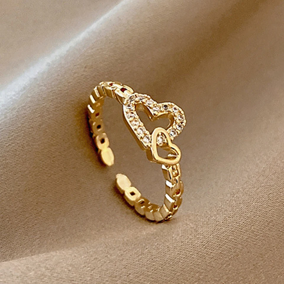 Yupsk Korean Fashion Micropaved Crystal Zirconia Bow Ring for Women Girls Exquisite Ins Trendy Minimalist Finger Rings Jewelry-6