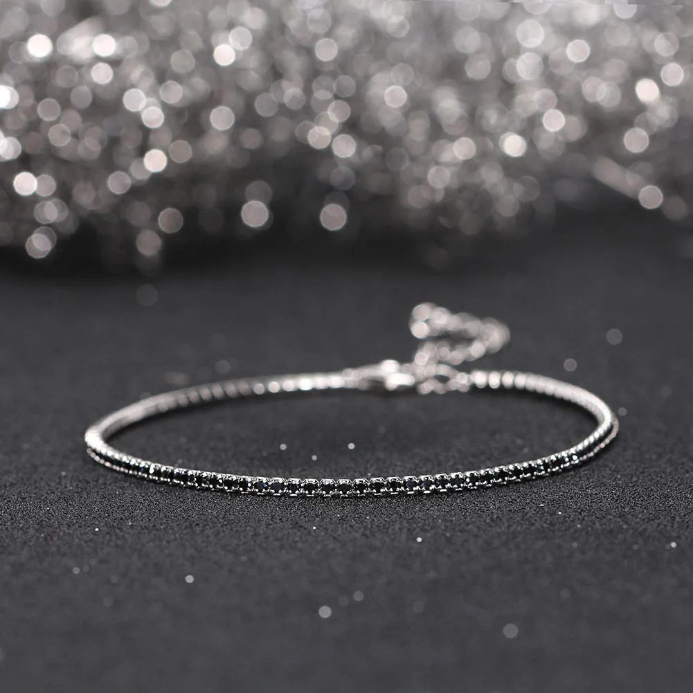 ORSA JEWELS Fashion Tennis Bracelet 925 Sterling Silver Multicolour Zircon Tennis Chain Bracelet for Women Party Jewelry SB190-13