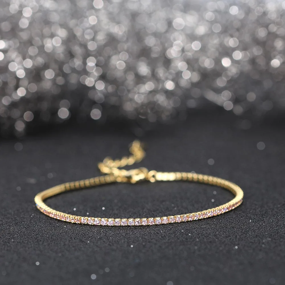 ORSA JEWELS Fashion Tennis Bracelet 925 Sterling Silver Multicolour Zircon Tennis Chain Bracelet for Women Party Jewelry SB190-6