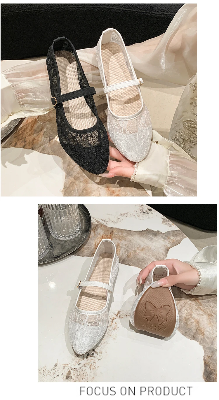 2024 New Women Flats Shoes Summer Ballet Flats Fashion Bow Women Shoes Slip on Sweet Hollow Flat Shoes Female Zapatos De Mujer-24