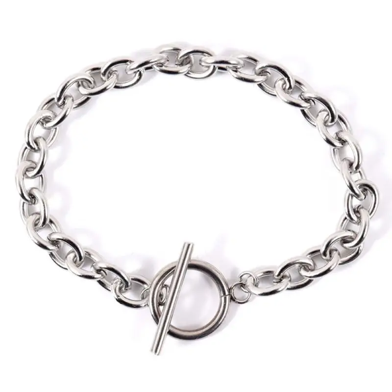 Fashion New Chunky Chain Necklace Women Simple Toggle Clasp Stainless Steel Chain Necklace For Women Jewelry Gift-4
