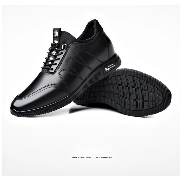 Sneakers Heightening Shoes Men's Formal Shoes 6/8CM Height Increase Shoes Leather Shoes Man Daily Life Height Increasing Shoes-17