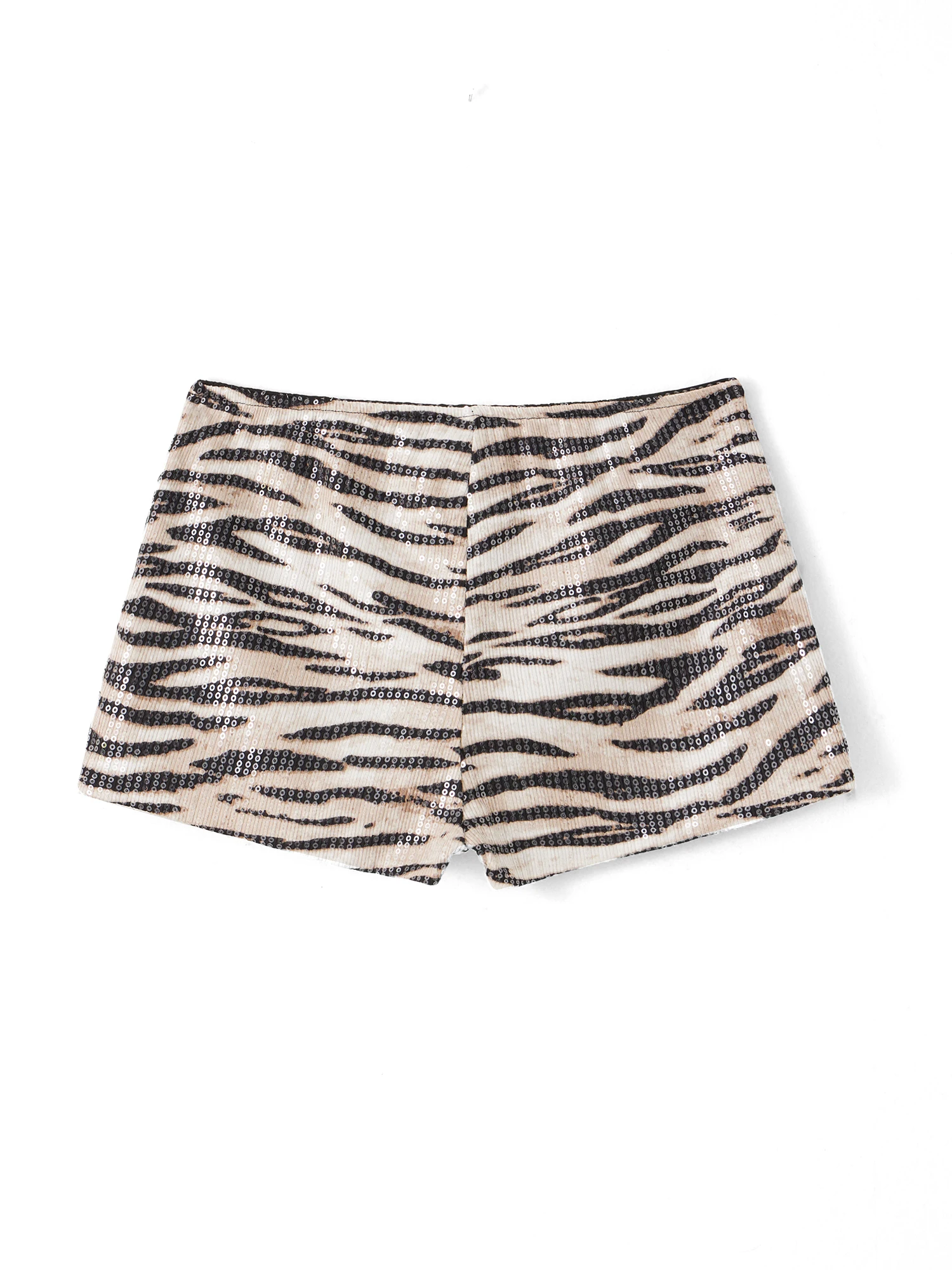 Women s Sexy Leopard Print High Waist Shorts with Sequins for Nightclub Party and Streetwear Fashion-10
