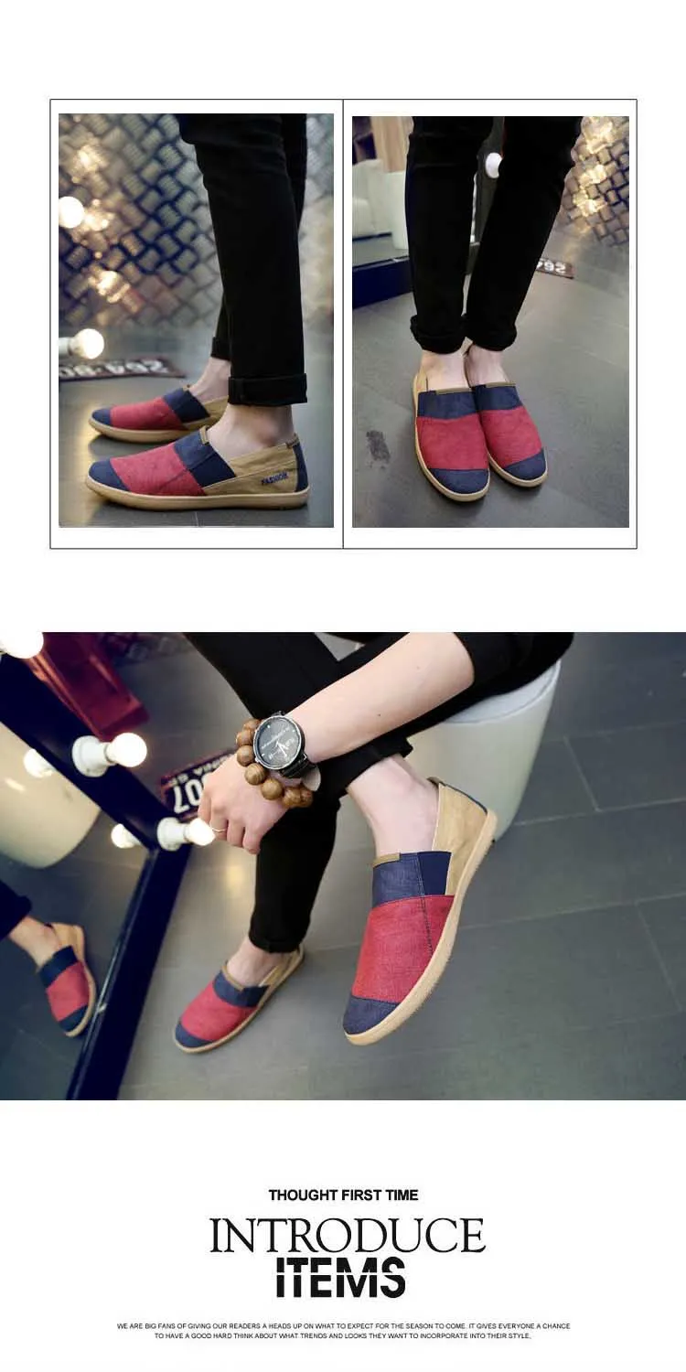 Fisherman's Shoes Fashion Flat Canvas Sneakers Slip On Men's Espadrilles Walking Casual Shoes For Men Loafers Summer-8