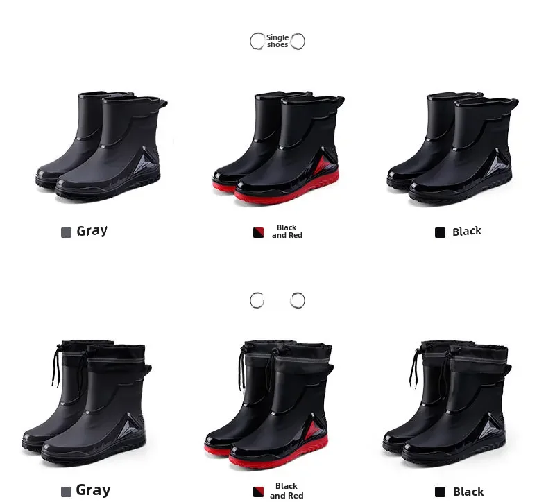 Waterproof Men's Rain Shoes Outdoor Non-slip Work Shoes Fleece Lined Cotton Warm Rain Boots Kitchen Footwear Male-10 Waterproof Men's Rain Shoes Outdoor Non-slip Work Shoes Fleece Lined Cotton Warm Rain Boots Kitchen Footwear Male-10