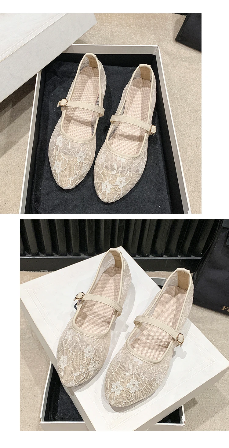 2024 New Women Flats Shoes Summer Ballet Flats Fashion Bow Women Shoes Slip on Sweet Hollow Flat Shoes Female Zapatos De Mujer-25