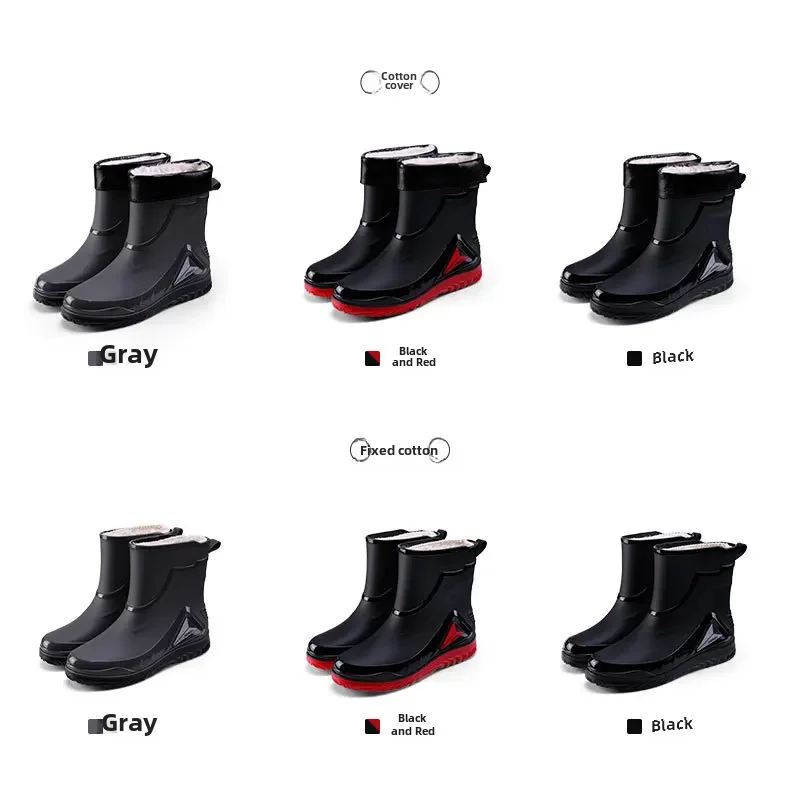 Waterproof Men's Rain Shoes Outdoor Non-slip Work Shoes Fleece Lined Cotton Warm Rain Boots Kitchen Footwear Male-11 Waterproof Men's Rain Shoes Outdoor Non-slip Work Shoes Fleece Lined Cotton Warm Rain Boots Kitchen Footwear Male-11
