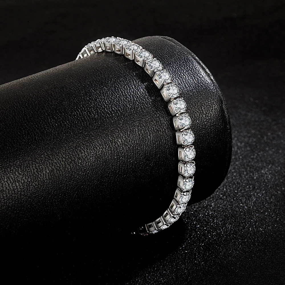 Lihong S925 Sterling Silver Bracelet Zirconia Tennis Ball Women Fashion Simple Engagement Wedding Charm Jewelry 4mm 16-20cm-5