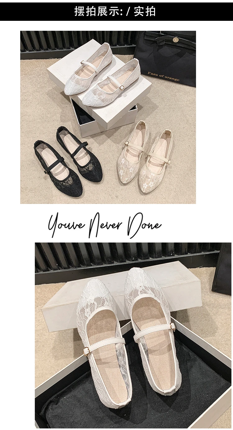 2024 New Women Flats Shoes Summer Ballet Flats Fashion Bow Women Shoes Slip on Sweet Hollow Flat Shoes Female Zapatos De Mujer-22
