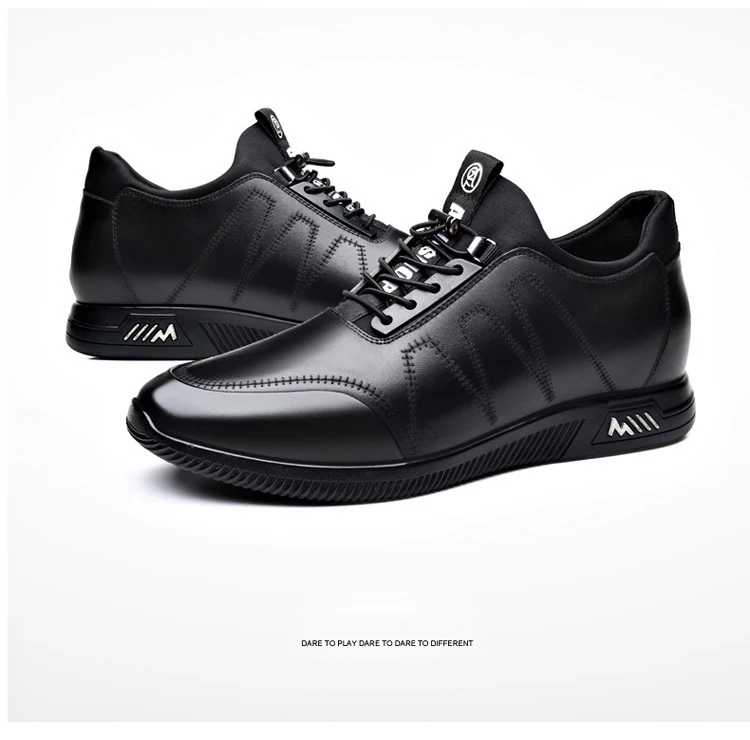 Sneakers Heightening Shoes Men's Formal Shoes 6/8CM Height Increase Shoes Leather Shoes Man Daily Life Height Increasing Shoes-16