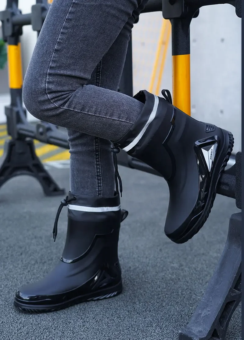 Waterproof Men's Rain Shoes Outdoor Non-slip Work Shoes Fleece Lined Cotton Warm Rain Boots Kitchen Footwear Male-21 Waterproof Men's Rain Shoes Outdoor Non-slip Work Shoes Fleece Lined Cotton Warm Rain Boots Kitchen Footwear Male-21