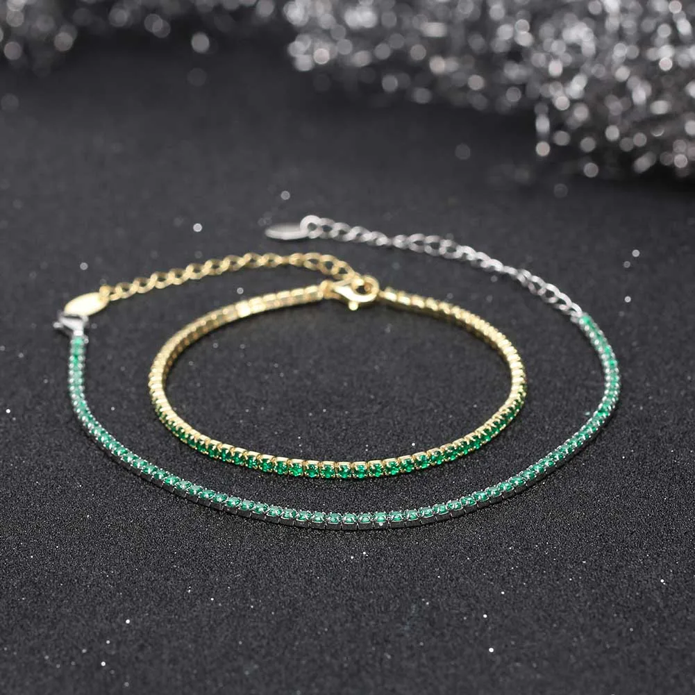 ORSA JEWELS Fashion Tennis Bracelet 925 Sterling Silver Multicolour Zircon Tennis Chain Bracelet for Women Party Jewelry SB190-22