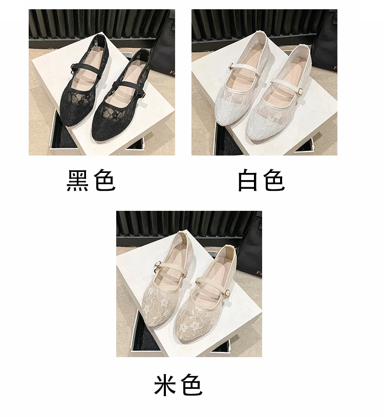 2024 New Women Flats Shoes Summer Ballet Flats Fashion Bow Women Shoes Slip on Sweet Hollow Flat Shoes Female Zapatos De Mujer-3