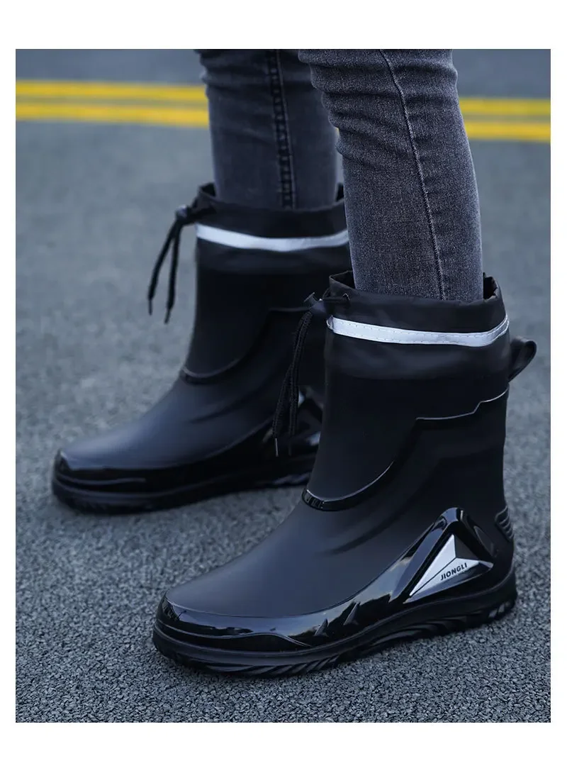 Waterproof Men's Rain Shoes Outdoor Non-slip Work Shoes Fleece Lined Cotton Warm Rain Boots Kitchen Footwear Male-20 Waterproof Men's Rain Shoes Outdoor Non-slip Work Shoes Fleece Lined Cotton Warm Rain Boots Kitchen Footwear Male-20