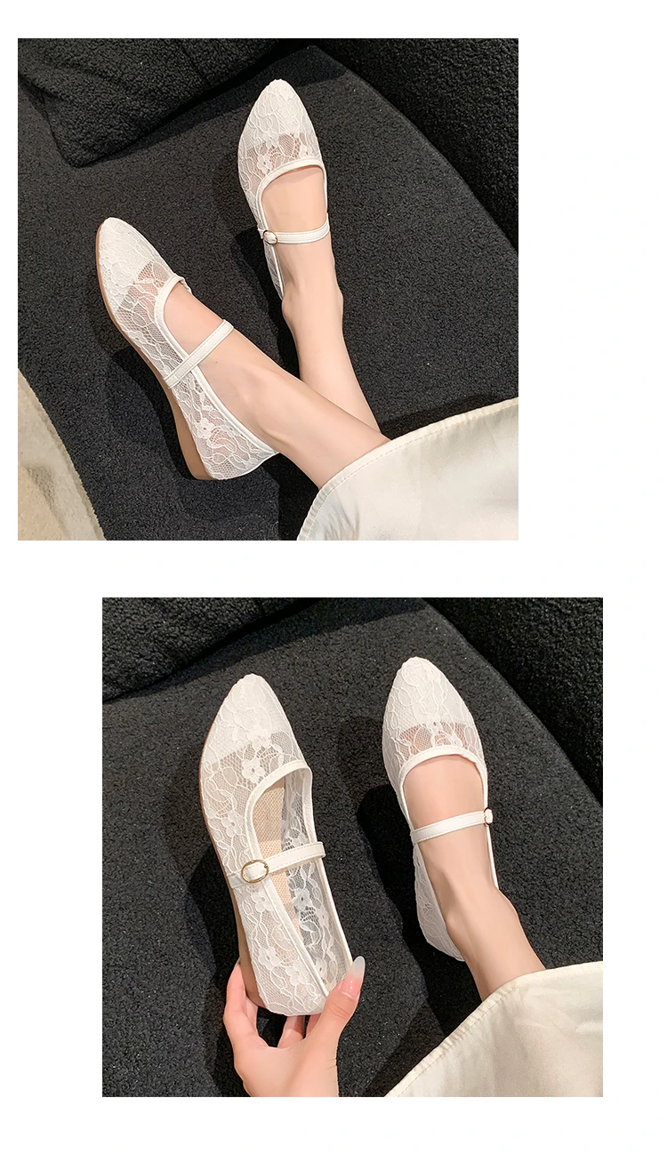2024 New Women Flats Shoes Summer Ballet Flats Fashion Bow Women Shoes Slip on Sweet Hollow Flat Shoes Female Zapatos De Mujer-15