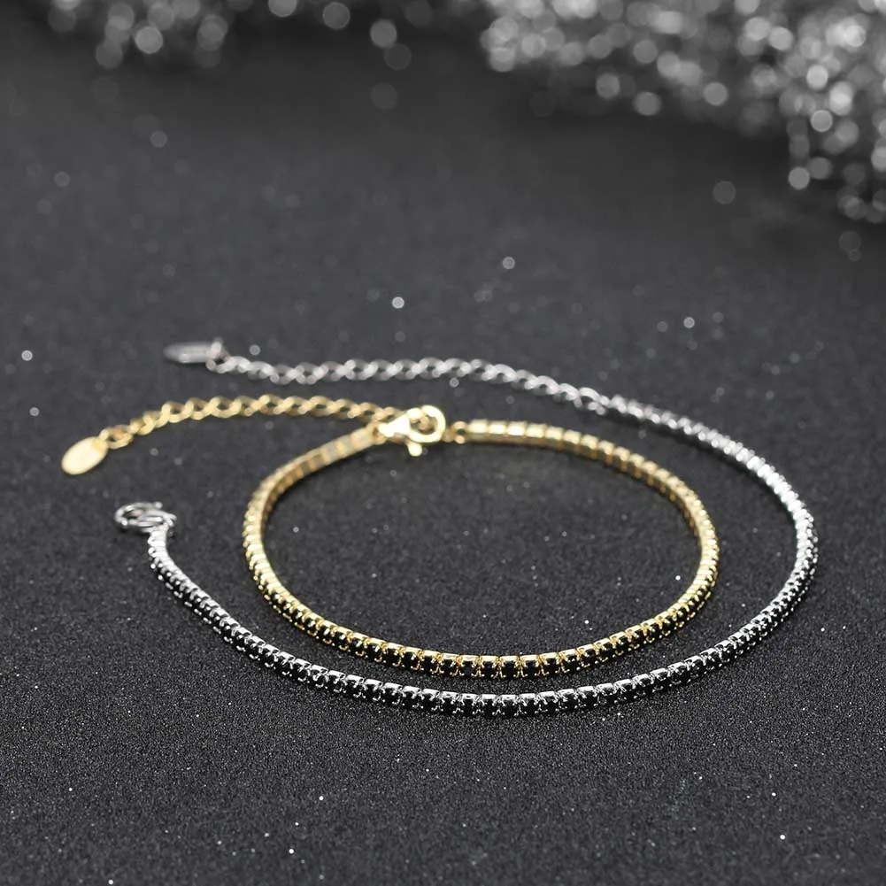 ORSA JEWELS Fashion Tennis Bracelet 925 Sterling Silver Multicolour Zircon Tennis Chain Bracelet for Women Party Jewelry SB190-27
