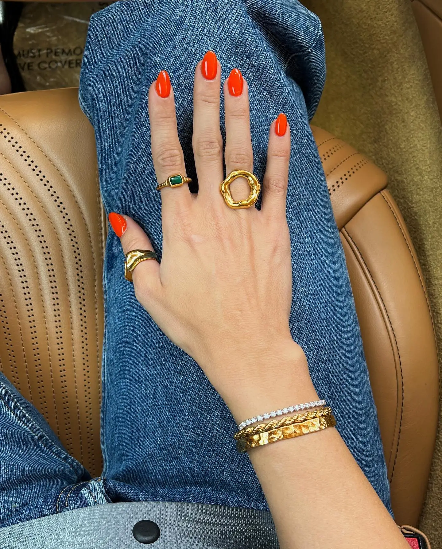 Uworld Top Quality Geometric Wide Stainless Steel Ring 18K Gold Color Waterproof Fashion Minimalist Statement Charm Jewelry Wome-5