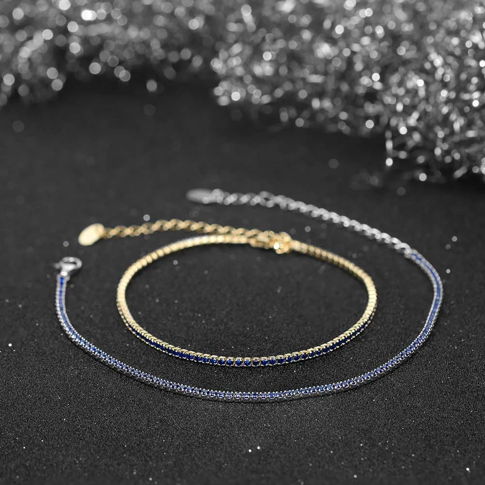ORSA JEWELS Fashion Tennis Bracelet 925 Sterling Silver Multicolour Zircon Tennis Chain Bracelet for Women Party Jewelry SB190-10