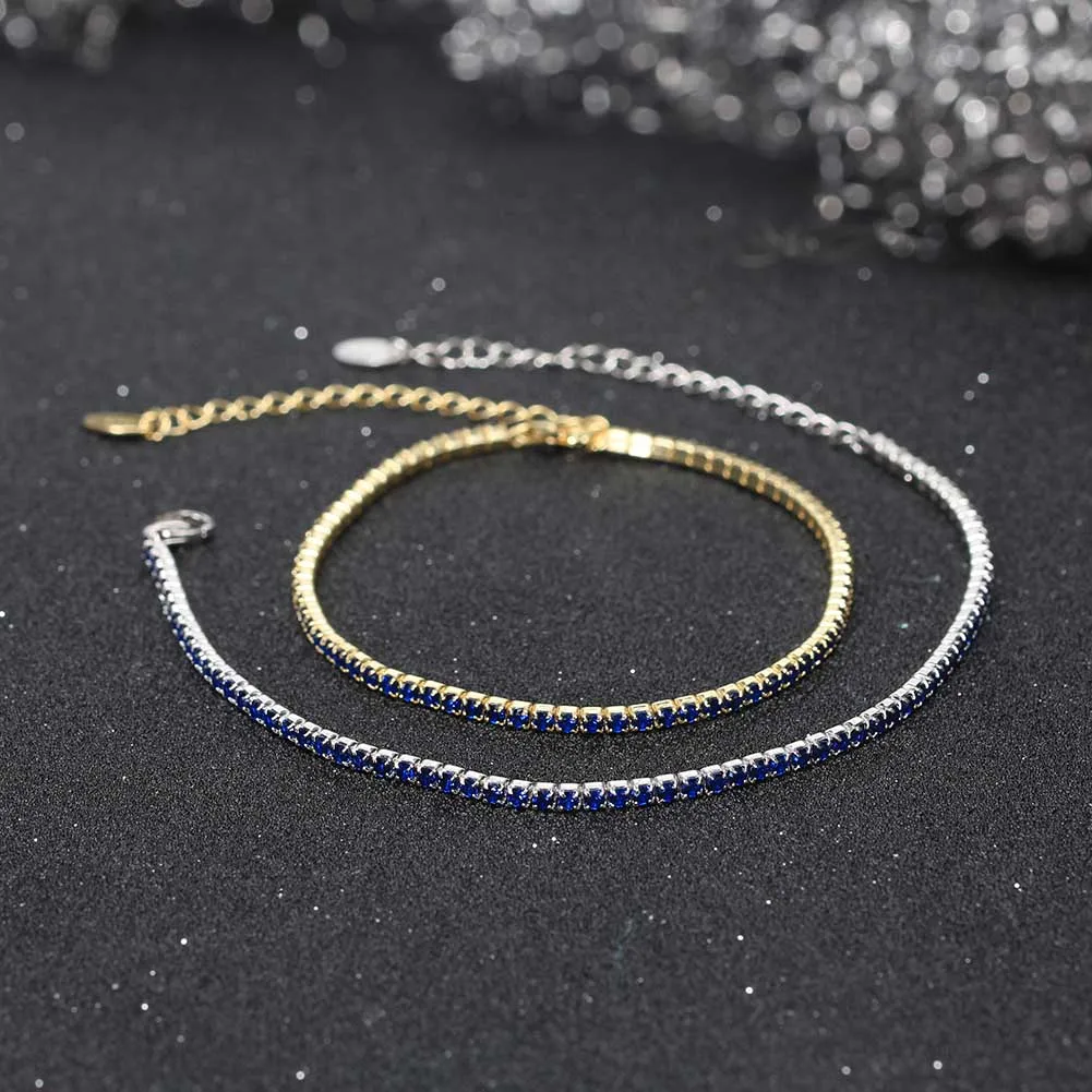 ORSA JEWELS Fashion Tennis Bracelet 925 Sterling Silver Multicolour Zircon Tennis Chain Bracelet for Women Party Jewelry SB190-26