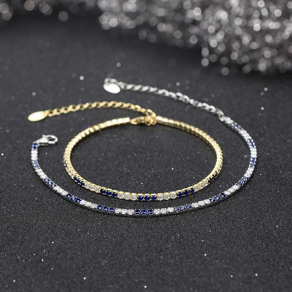 ORSA JEWELS Fashion Tennis Bracelet 925 Sterling Silver Multicolour Zircon Tennis Chain Bracelet for Women Party Jewelry SB190-21